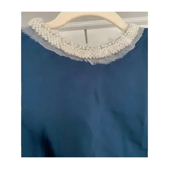 Mac Duggal Blue 26575 Rhinestone Collar Long Sleeve Formal Gown Dress NWT SZ 14 - Picture 5 of 6